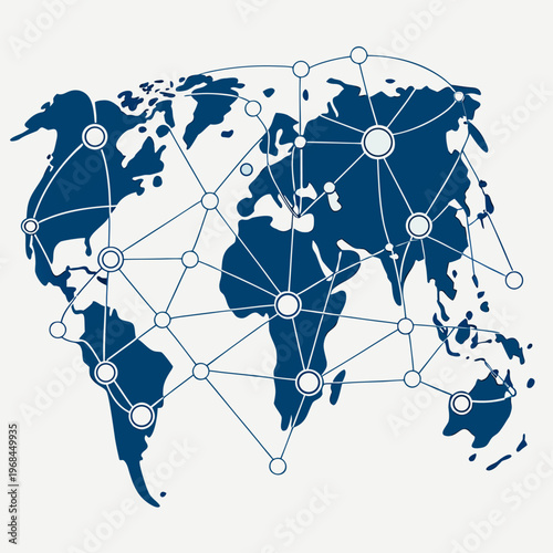 Global Network Connection and Digital Communication Concept