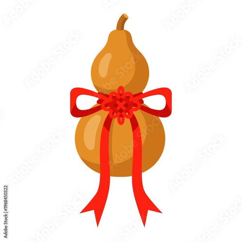 Gourd Bottle with Chinese Knot Ribbon Decoration