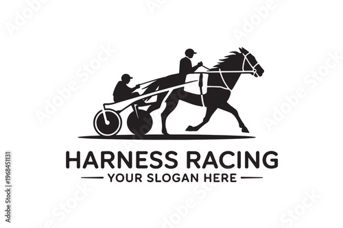 Harness racing silhouette logo design