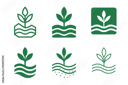 Genetic Engineering Logos. Genetic engineering for environmental resilience. Icon set. Set Logo of Genetic engineering for environmental resilience: