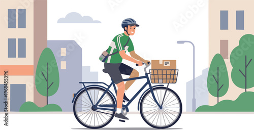 Bicycle Delivery Courier in the City