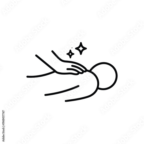Massage therapist profession icon black and white vector massage therapist illustration for spa and wellness professions