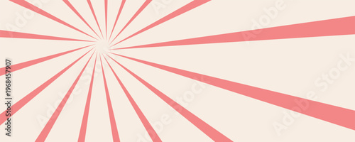 Retro background with rays or stripes in the center. Sunburst or solar burst retro background. Starburst abstract background. Vector illustration