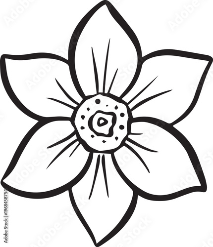 Simple floral flower heads wildflower outline clipart vector illustration