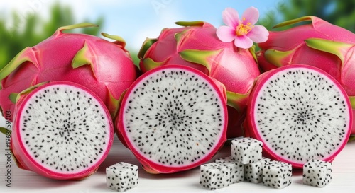 Dragon Fruit Cut Open.