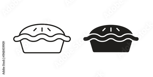 Pie icon in line design. Editable stroke icon.