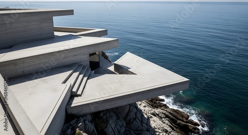 Modern Concrete Cliffside House with Ocean View