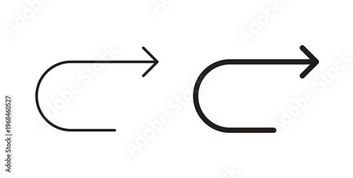 Redo icon in line design. Editable stroke icon.