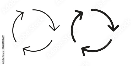 Recycle icon in line design. Editable stroke icon.