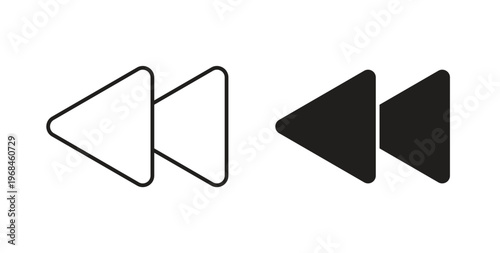 Foto Rewind icon in line design. Editable stroke icon.