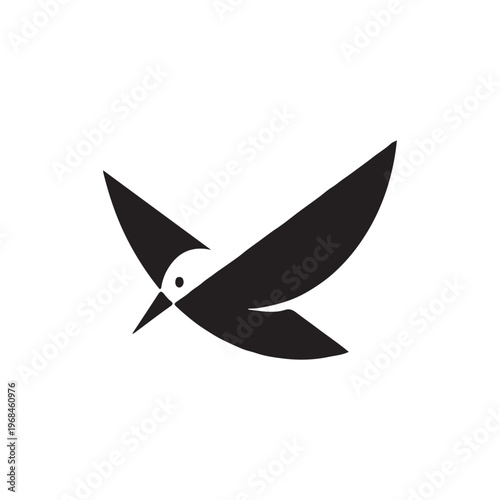 Black silhouette of a bird in flight