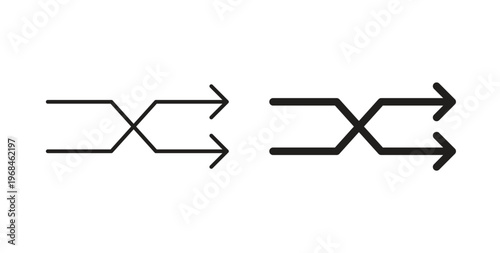 Shuffle icon in line design. Editable stroke icon.