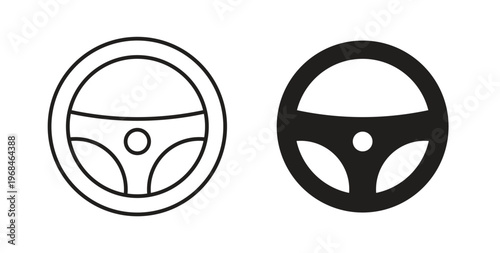 Steering wheel icon in line design. Editable stroke icon.
