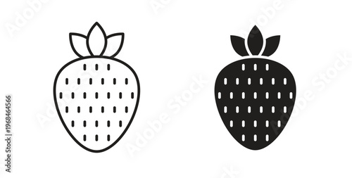 Strawberry icon in line design. Editable stroke icon.