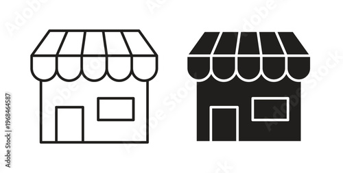 Store icon in line design. Editable stroke icon.