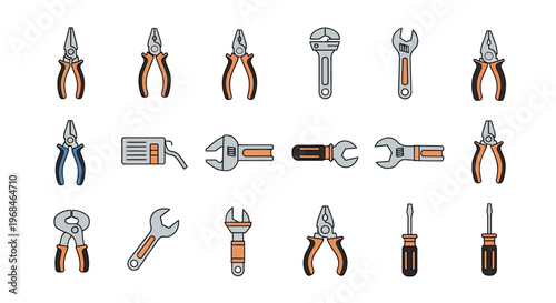 Collection of various metal hand tools.
