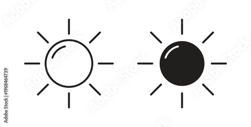 Sun icon in line design. Editable stroke icon.