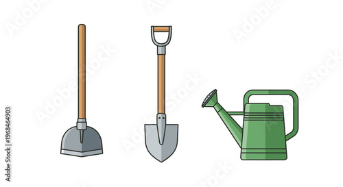 Garden tools for yard work.