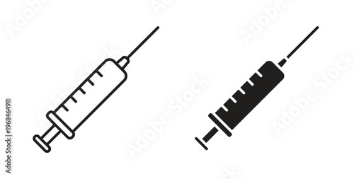 Syringe icon in line design. Editable stroke icon.