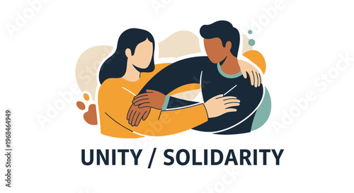 Diverse couple showing unity together.