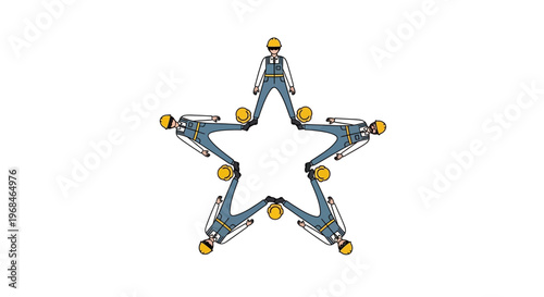 Robot star shaped metal structure.