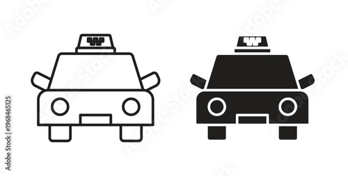 Taxi icon in line design. Editable stroke icon.