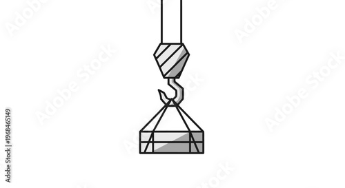 Industrial crane hook lifting heavy load.