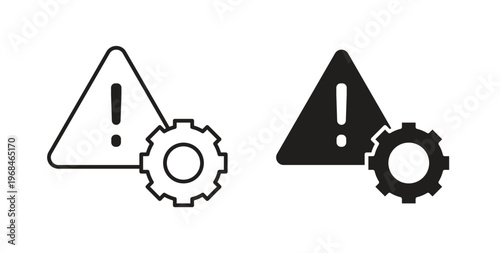 Technical warning icon in line design. Editable stroke icon.