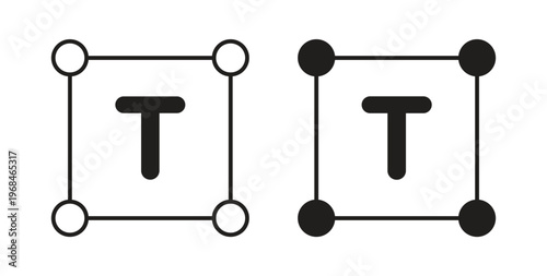 Text icon in line design. Editable stroke icon.