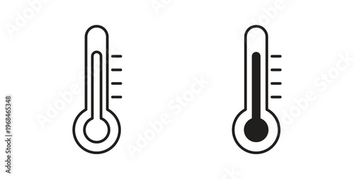 Thermometer half icon in line design. Editable stroke icon.