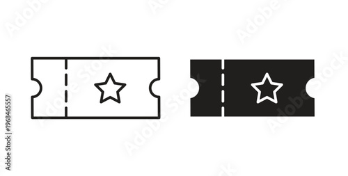 Ticket icon in line design. Editable stroke icon.