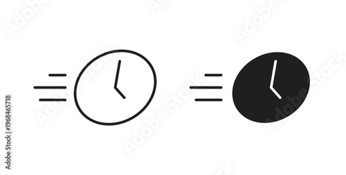 Time fast icon in line design. Editable stroke icon.