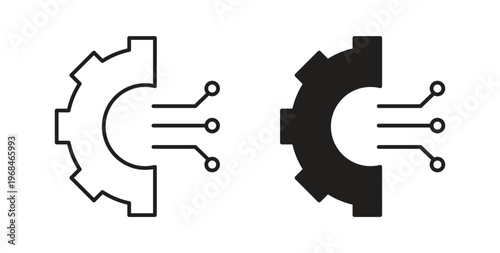 Transform icon in line design. Editable stroke icon.