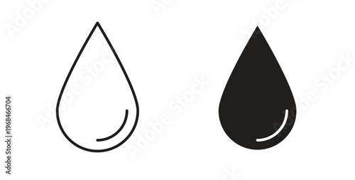 Water drop icon in line design. Editable stroke icon.
