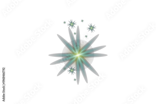 Sparkling star light effect isolated on transparent background for design projects