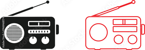 Collection of black and blue media player control icons on white background