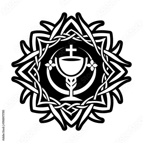 A filled style icon of communion tattoo