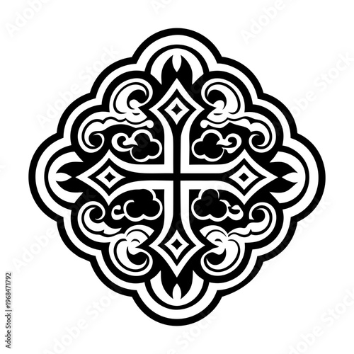 A glyph style icon of holy cross symbol