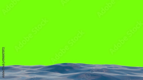 Realistic 3D Ocean Waves on Green Screen Background — 4K 3D Video Animation of Flowing Sea Water Surface for Chroma Key Compositing and Visual Effects