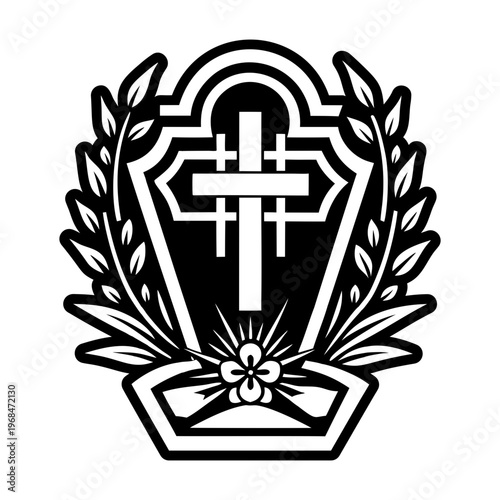 A glyph style icon of grave symbol