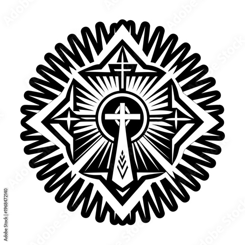 A filled style icon of holy rays tattoo