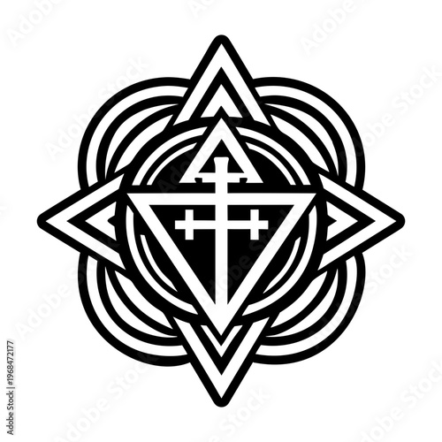 A glyph style icon of holy tattoo symbol