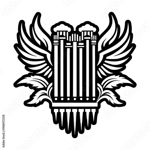 A glyph style icon of organ pipes tattoo