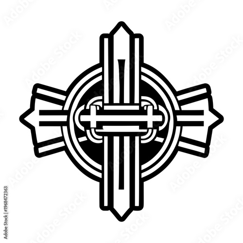Schilderij op canvas A glyph style icon of papal cross symbol