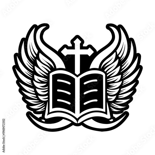 A solid style icon of bible tattoo