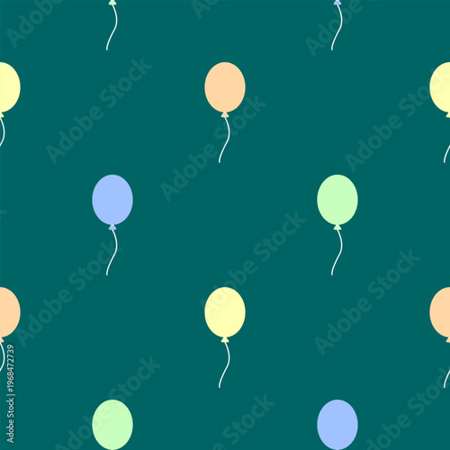 Seamless pattern of simple flat balloon illustration
