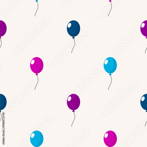 Seamless pattern of simple flat balloon illustration