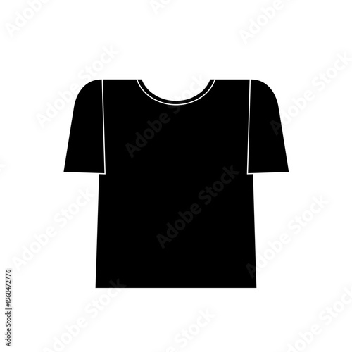 暑い日に着るシンプルな半袖Tシャツのイラスト_黒