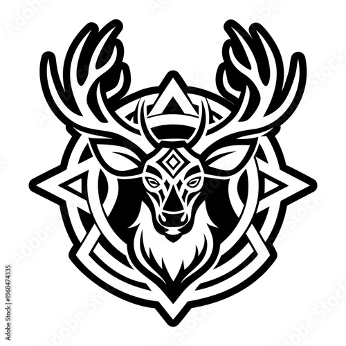 A solid style icon of deer symbol