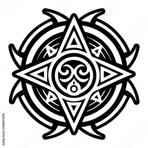 A glyph style icon of soul tattoo